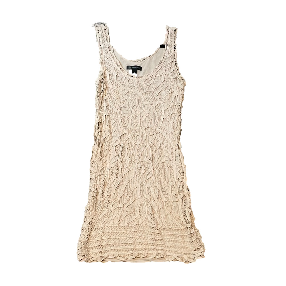 INC international Concepts Neutral Crochet Mini Sleeves Dress Woman’s 6